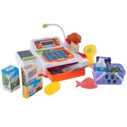 Toy Time Pretend Cash Register Supermarket Playset Toy with Play Money, Barcode Scanner for Boys and Girls 836478WCS